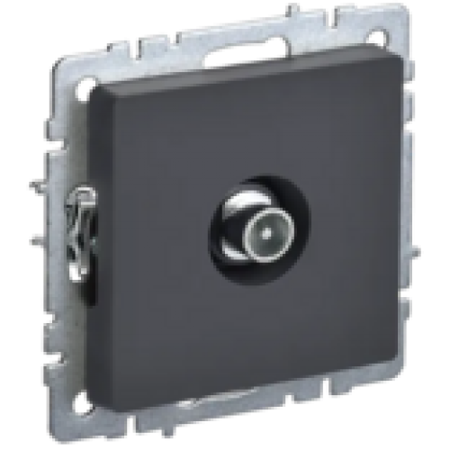 IEK BRITE Розетка TV проходная РТВ10-0-БрГ графит (BR-A10-P-K53)