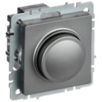 IEK BRITE Светорегулятор поворотно-нажимной 600Вт СС10-1-0-БрС сталь (BR-D20-0600-K46)