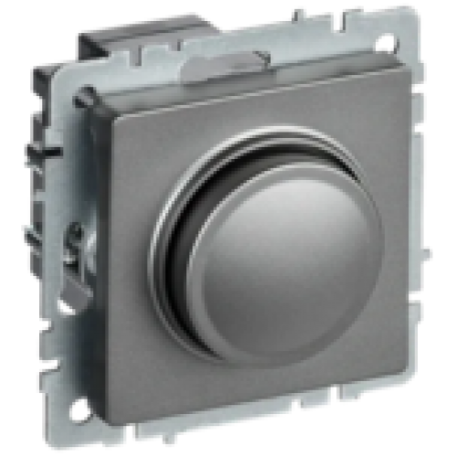 IEK BRITE Светорегулятор поворотно-нажимной 600Вт СС10-1-0-БрС сталь (BR-D20-0600-K46)