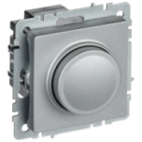 IEK BRITE Светорегулятор поворотно-нажимной 600Вт СС10-1-0-БрА алюминий (BR-D20-0600-K47)
