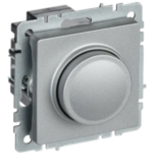 IEK BRITE Светорегулятор поворотно-нажимной 600Вт СС10-1-0-БрА алюминий (BR-D20-0600-K47)