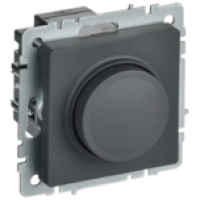IEK BRITE Светорегулятор поворотно-нажимной 600Вт СС10-1-0-БрГ графит (BR-D20-0600-K53)
