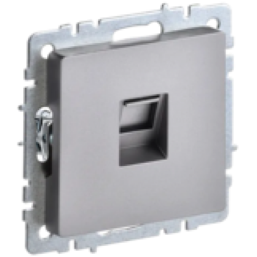 IEK BRITE Розетка компьютерная RJ45 кат.6 РК11-БрС сталь (BR-K10-2-K46)