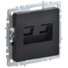 IEK BRITE Розетка компьютерная двойная RJ45 кат.5E РК10-2-БрЧ черный (BR-K20-1-K02)