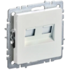 IEK BRITE Розетка компьютерная двойная кат.5E RJ45 РК10-2-БрЖ жемчуг (BR-K20-1-K36)