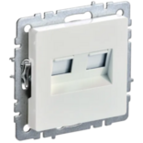 IEK BRITE Розетка компьютерная двойная кат.5E RJ45 РК10-2-БрЖ жемчуг (BR-K20-1-K36)