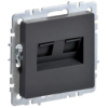 IEK BRITE Розетка компьютерная двойная RJ45 кат.6 РК11-2-БрГ графит (BR-K20-2-K53)