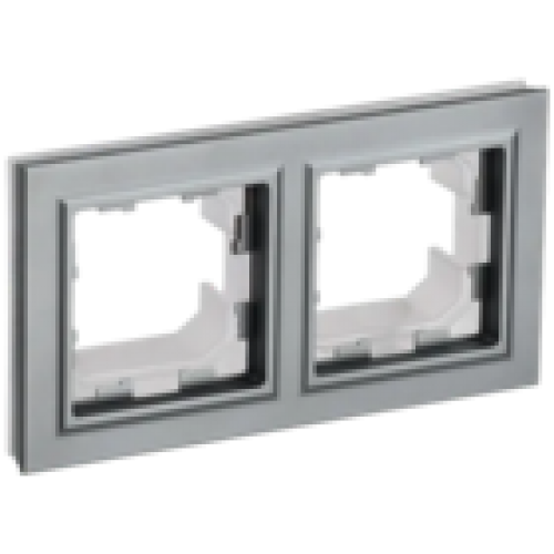 IEK BRITE Рамка 2-местная IP44 РУ-2-БрС-44 сталь (BR-M22-44-K46)