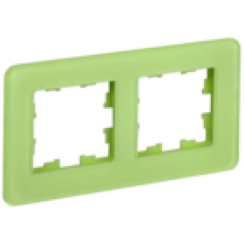 IEK BRITE Рамка 2-местная РУ-2-2-Бр стекло эко грин RE (BR-M22-G-41-K06)