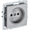 IEK BRITE Розетка 1-местная без заземления с защитными шторками 10А РСш10-2-БрА алюминий (BR-R13-10-K47)