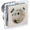 IEK BRITE Розетка 1-местная с заземлением с защитными шторками 16А с USB A+C 18Вт РЮш11-1-БрКр бежевый (BR-R14-16-U22-018-K10)