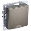 IEK BRITE Розетка 1-местная с заземлением с защитными шторками и крышкой 16А IP20 РСбш10-3-БрШ шампань (BR-R16-16-K37)