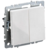 IEK BRITE Выключатель 2-клавишный проходной 10А ВС10-2-6-БрБ белый (BR-V22-0-10-K01-PRO)