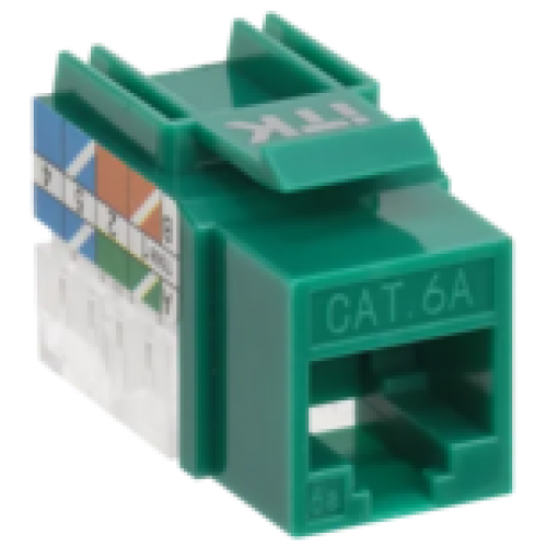 IEK ITK Модуль Keystone Jack кат.6A UTP 110 IDC 90град зелёный (CS1-1C6AU-11-02)