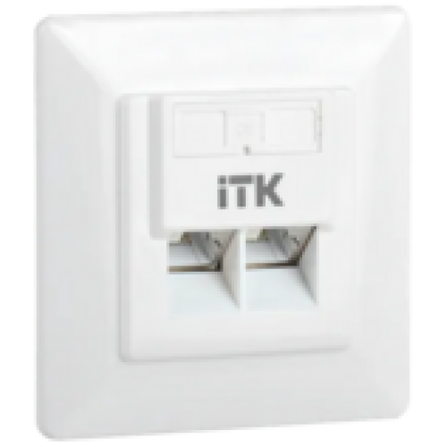 IEK ITK Внутренняя информационная розетка RJ45 кат.6 FTP 2 порта (CS2-1C06F-2-1)