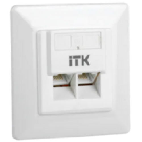 IEK ITK Внутренняя информационная розетка RJ45 кат.6 UTP 2 порта (CS2-1C06U-2-1)
