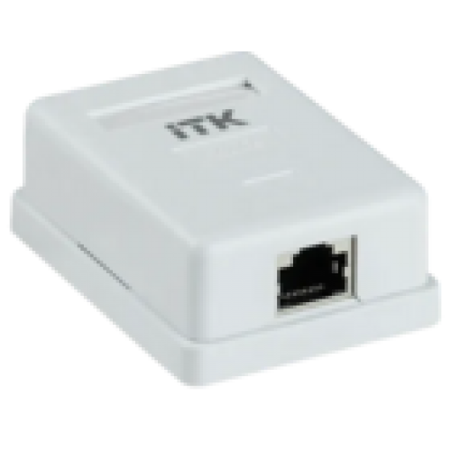 IEK ITK Настенная информационная розетка RJ45 кат.5E FTP 1-порт (CS2-1C5EF-12)
