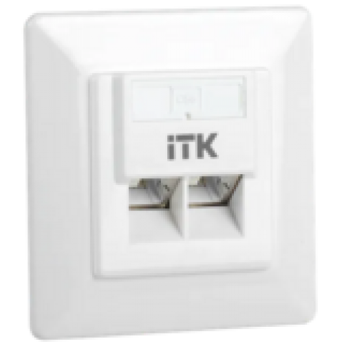 IEK ITK Внутренняя информационная розетка RJ45 кат.5E FTP 2 порта (CS2-1C5EF-2-1)