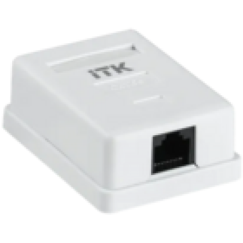 IEK ITK Настенная информационная розетка RJ45 8P8C кат.5E UTP 1-порт белая (CS2-1C5EU-12)