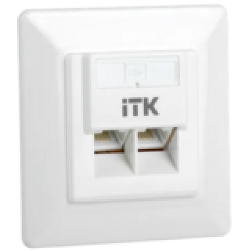 IEK ITK Внутренняя информационная розетка RJ45 кат.5E UTP 2 порта (CS2-1C5EU-2-1)