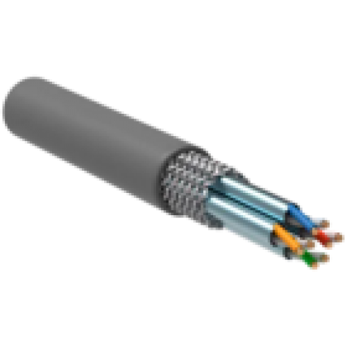 IEK ITK Витая пара S/FTP кат.7 4х2х23AWG solid LSZH нг(А)-HF серый (305м) (LC1-C704-621)