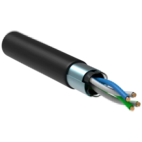IEK ITK Витая пара F/UTP кат.5E 2х2х24AWG solid LDPE черный (500м) (LC3-C5E02-339)