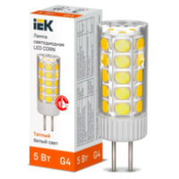 IEK Лампа светодиодная CORN капсула 5Вт 12В 3000К керамика G4 (LLE-CORN-5-012-30-G4)
