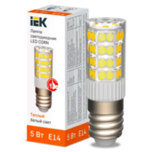 IEK Лампа светодиодная CORN капсула 5Вт 230В 3000К керамика E14 (LLE-CORN-5-230-30-E14)