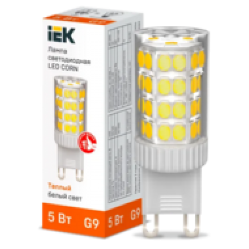 IEK Лампа светодиодная CORN капсула 5Вт 230В 3000К керамика G9 (LLE-CORN-5-230-30-G9)