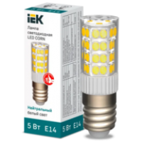 IEK Лампа светодиодная CORN капсула 5Вт 230В 4000К керамика E14 (LLE-CORN-5-230-40-E14)