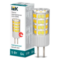 IEK Лампа светодиодная CORN капсула 5Вт 230В 4000К керамика G4 (LLE-CORN-5-230-40-G4)