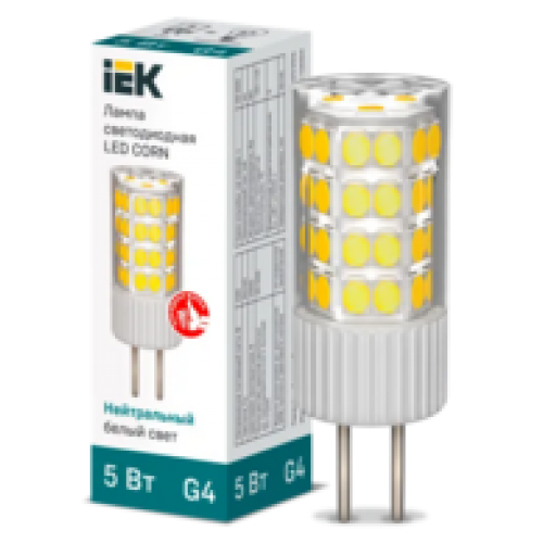 IEK Лампа светодиодная CORN капсула 5Вт 230В 4000К керамика G4 (LLE-CORN-5-230-40-G4)
