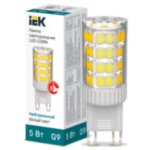 IEK Лампа светодиодная CORN капсула 5Вт 230В 4000К керамика G9 (LLE-CORN-5-230-40-G9)