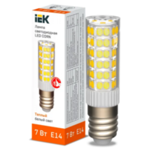 IEK Лампа светодиодная CORN капсула 7Вт 230В 3000К керамика E14 (LLE-CORN-7-230-30-E14)