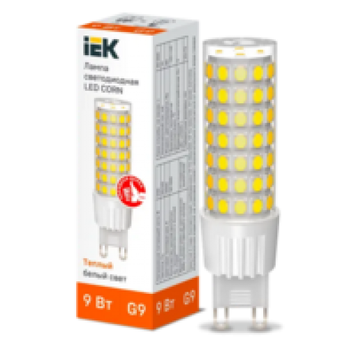 IEK Лампа светодиодная CORN капсула 9Вт 230В 3000К керамика G9 (LLE-CORN-9-230-30-G9)