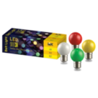 IEK LIGHTING Набор ламп светодиодных декоративных G45 шар 1Вт 230В MIX E27 10 шт (LLE-G45-1-230-MIX-E27-10)