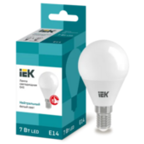 IEK Лампа светодиодная G45 шар 7Вт 230В 4000К E14 (LLE-G45-7-230-40-E14)