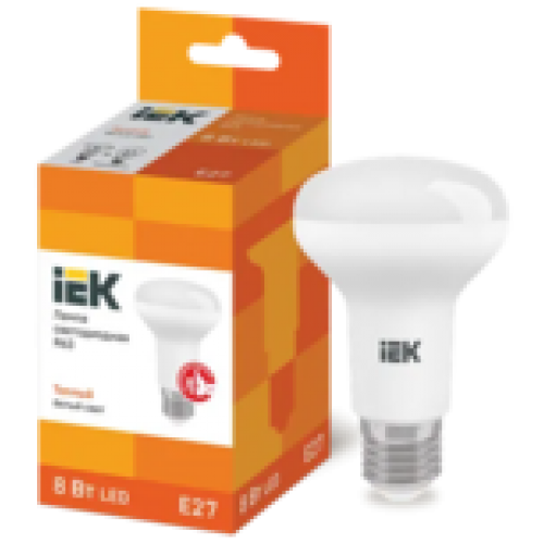 IEK Лампа светодиодная R63 рефлектор 8Вт 230В 3000К E27 (LLE-R63-8-230-30-E27)
