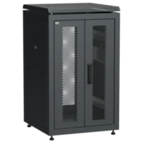 IEK ITK LINEA N Шкаф сетевой 19 18U 600х600мм двери передняя двустворчатая перфорированная задняя перфорированная черный (LN05-18U66-2PP)
