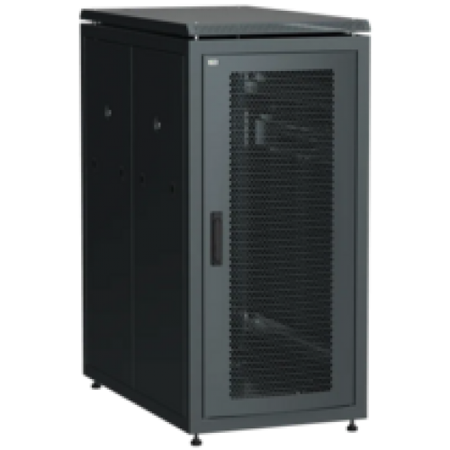 IEK ITK LINEA N Шкаф напольный сетевой 19 24U 800х1000мм перфорированная передняя дверь задняя перфорированная черный (LN05-24U81-PP)