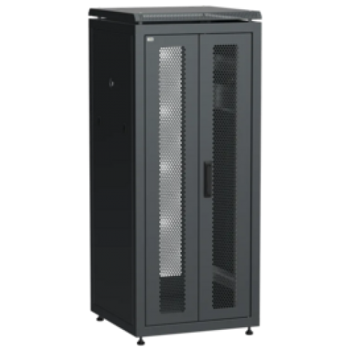 IEK ITK LINEA N Шкаф сетевой 19 28U 600х600мм двери передняя двустворчатая перфорированная задняя перфорированная черный (LN05-28U66-2PP)
