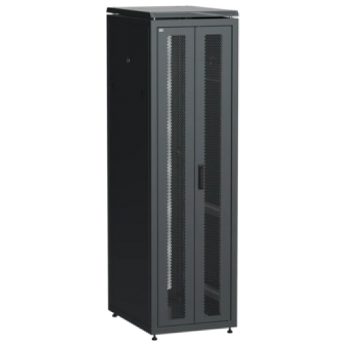 IEK ITK LINEA N Шкаф сетевой 19 42U 600х800мм двери передняя двустворчатая перфорированная задняя перфорированная черный (LN05-42U68-2PP)