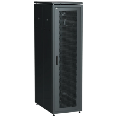IEK ITK LINEA N Шкаф напольный сетевой 19 42U 800х1000мм перфорированная передняя дверь задняя перфорированная черный (LN05-42U81-PP)