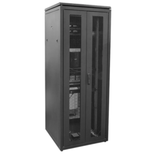 IEK ITK LINEA N Шкаф напольный 45U 800х1200мм дверь передняя распашная перфорированная задняя распашная перфорированная черный RAL9005 (LN05-45U82-2P2P-SBZ)