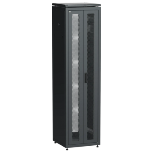IEK ITK LINEA N Шкаф сетевой 19 47U 600х600мм двери передняя двустворчатая перфорированная задняя перфорированная черный (LN05-47U66-2PP)