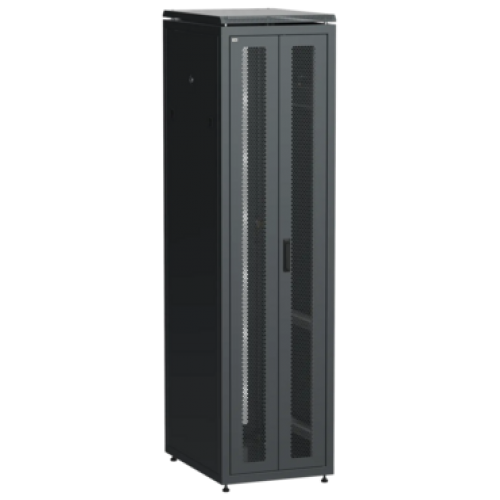 IEK ITK LINEA N Шкаф сетевой 19 47U 600х800мм двери передняя двустворчатая перфорированная задняя перфорированная черный (LN05-47U68-2PP)