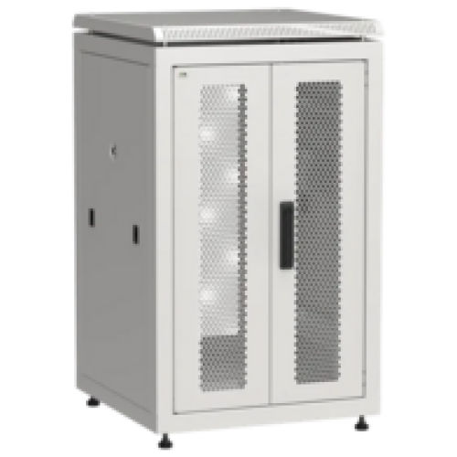 IEK ITK LINEA N Шкаф сетевой 19 18U 600х600мм двери передняя двустворчатая перфорированная задняя перфорированная серый (LN35-18U66-2PP)