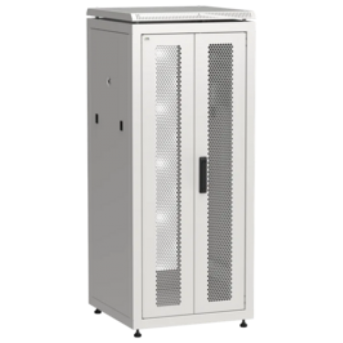 IEK ITK LINEA N Шкаф сетевой 19 28U 600х600мм двери передняя двустворчатая перфорированная задняя перфорированная серый (LN35-28U66-2PP)