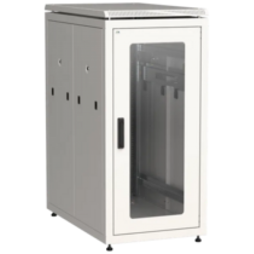 IEK ITK LINEA N Шкаф напольный сетевой 19 28U 800х1000мм стеклянная передняя дверь задняя металлическая серый (LN35-28U81-GM)