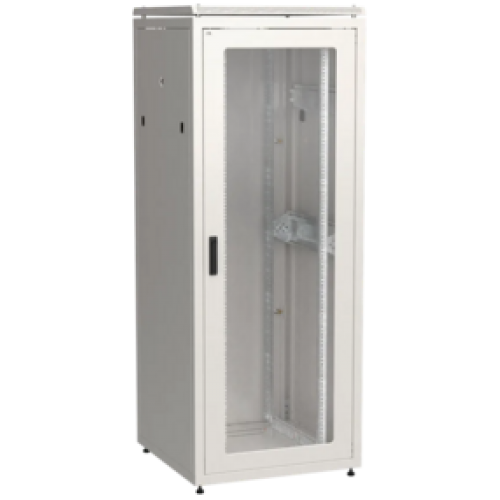 IEK ITK LINEA N Шкаф сетевой 19 42U 800х800мм стеклянная передняя дверь задняя металлическая серый (LN35-42U88-GM)